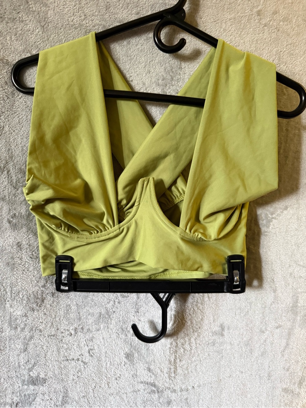 SHEIN Olive Green Twist-Front Crop Top